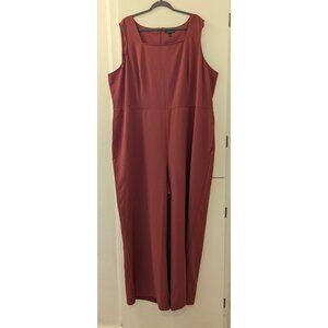 Lane Bryant Womens Sleeveless Burgundy Jumpsuit Size 26